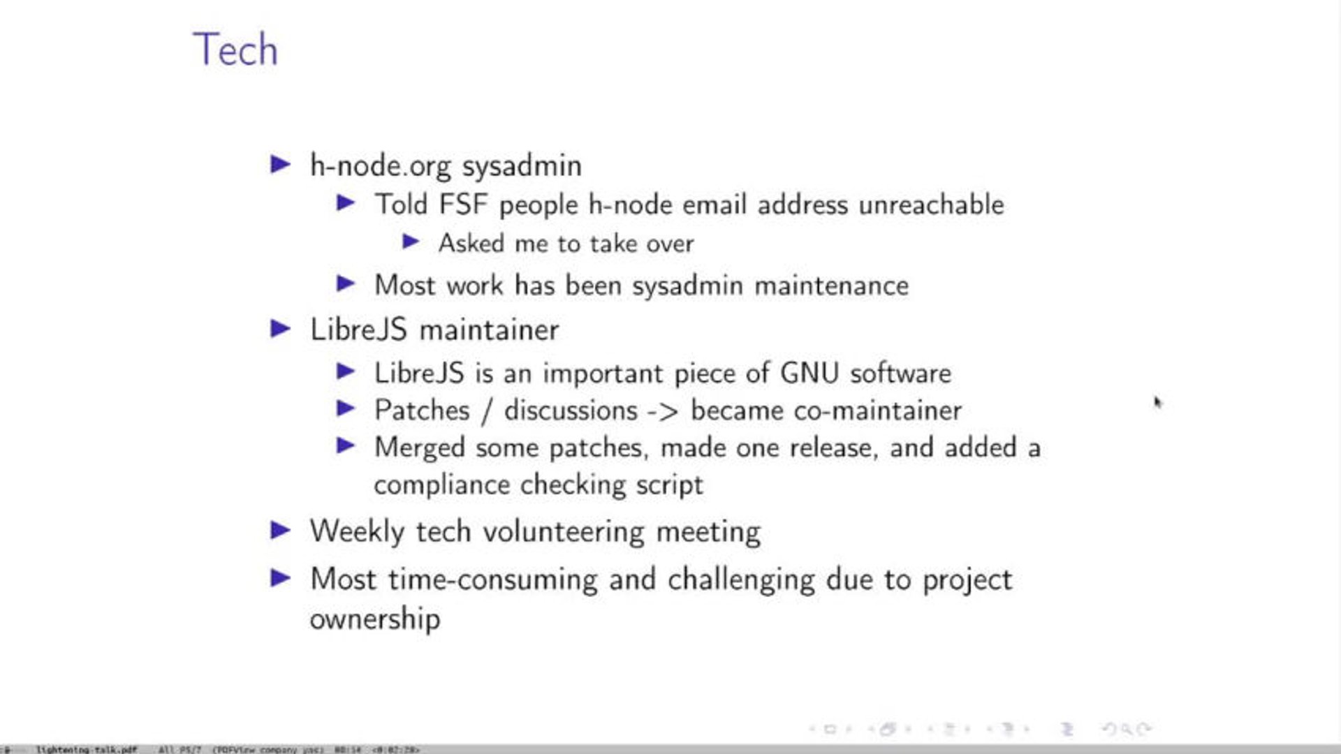 Lightning talk: Volunteering at the FSF