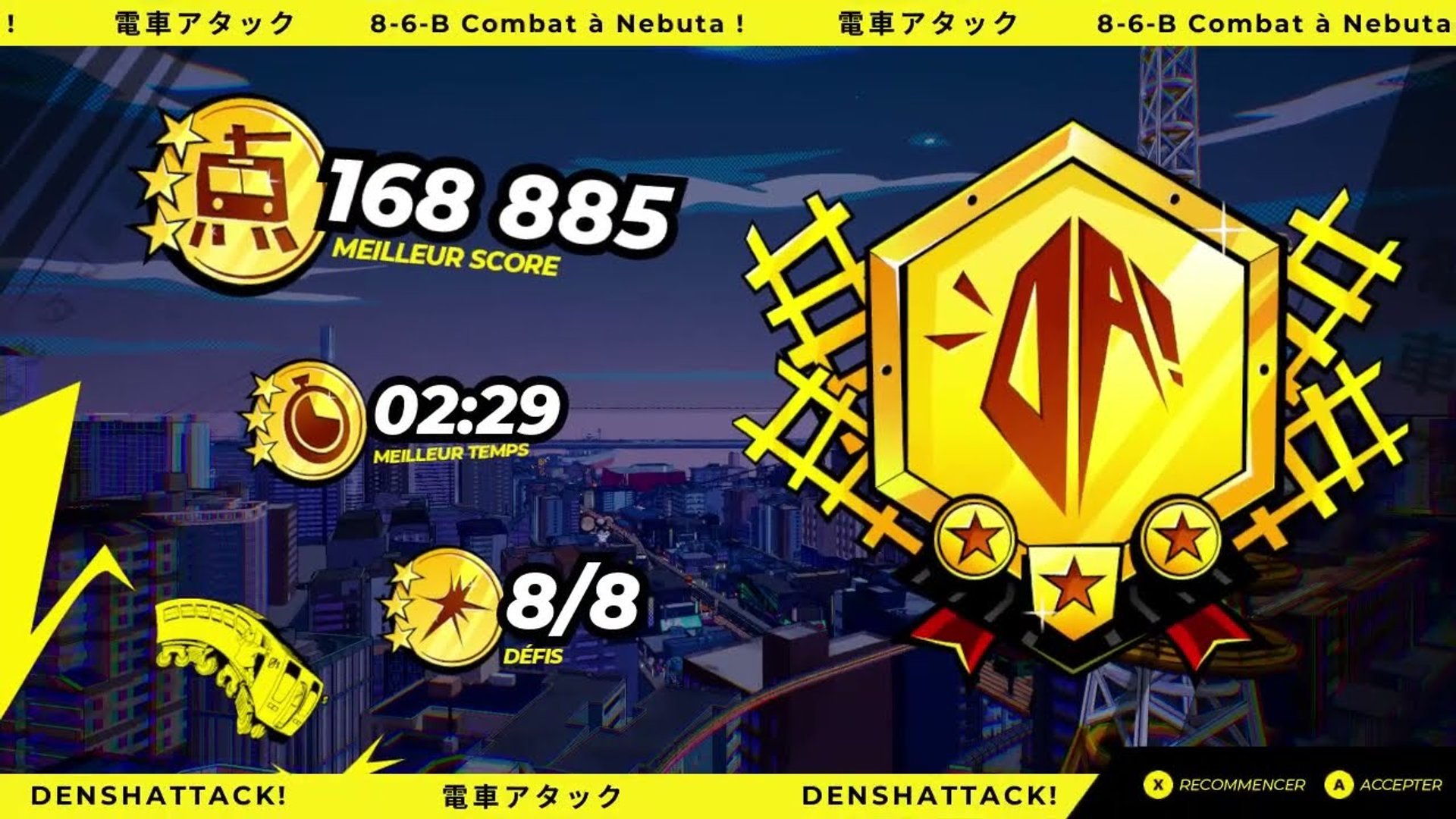 Denshattack! 8-6-B Speedrun : 2m29s IGT