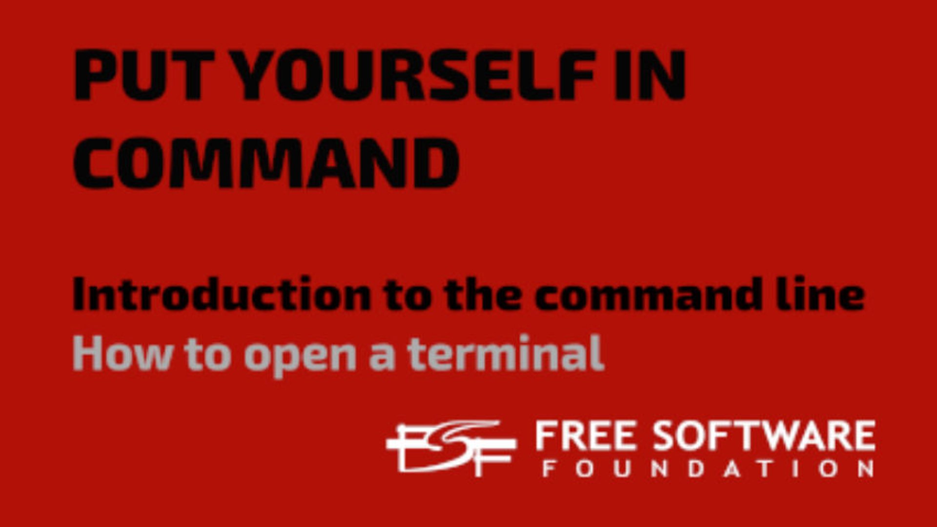 Introduction to the command line -- How to open a terminal