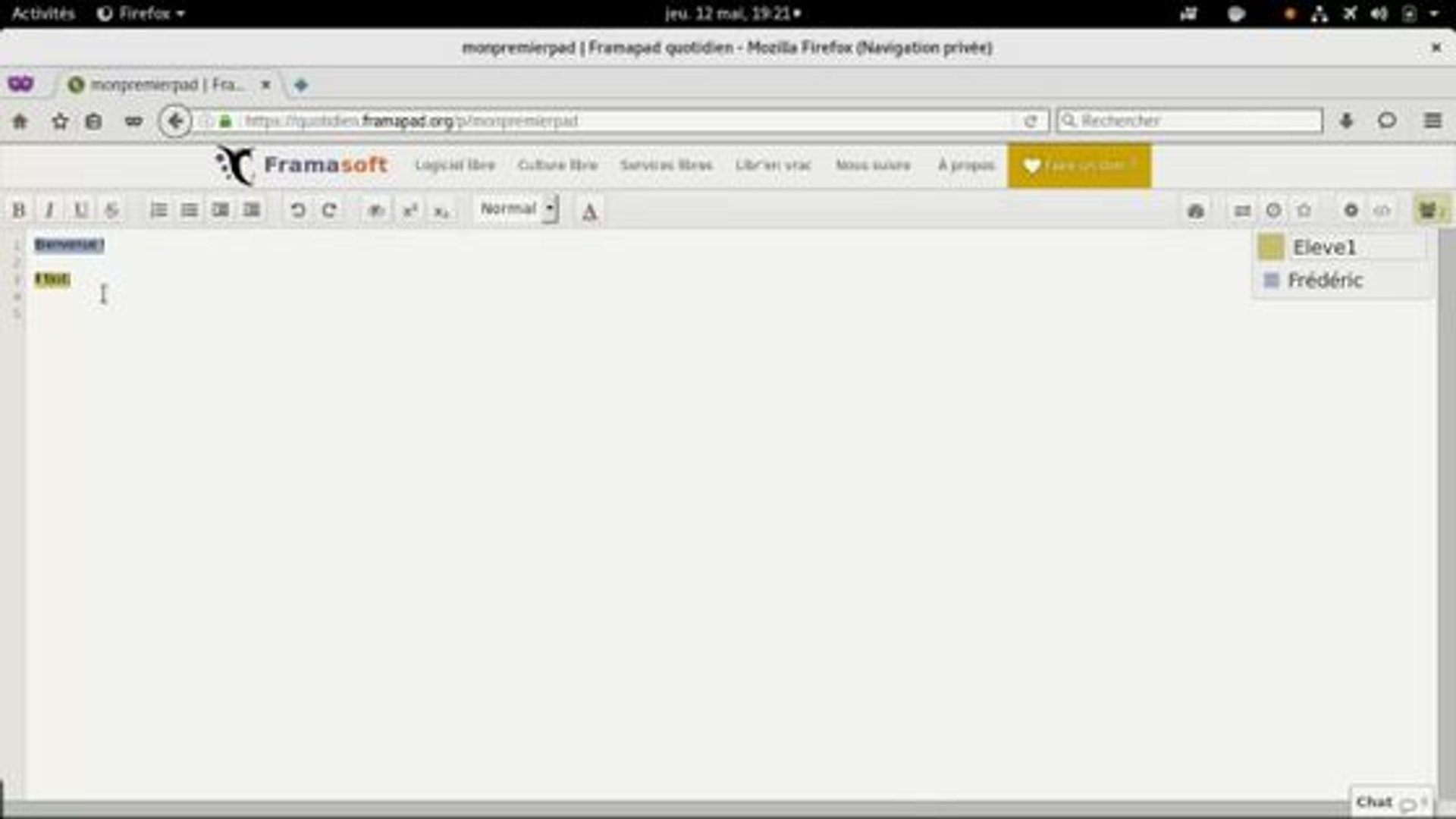 Tutoriel Framapad